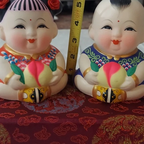 Wexi Hui Shan ( "Da A Fu") Clay Statues Pair - Picture 6 of 11